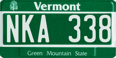 VT license plate NKA338