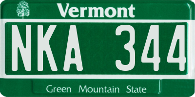 VT license plate NKA344
