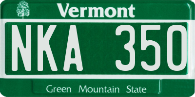 VT license plate NKA350