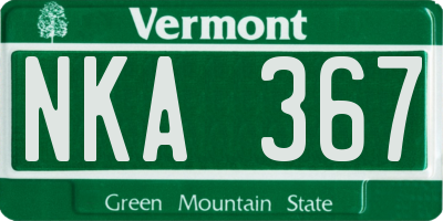 VT license plate NKA367