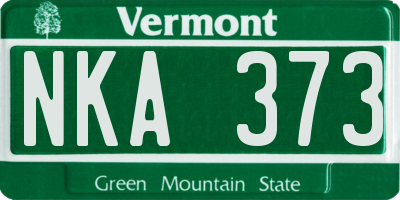 VT license plate NKA373