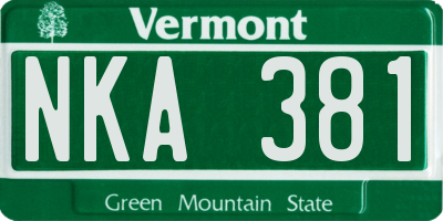 VT license plate NKA381
