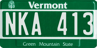 VT license plate NKA413