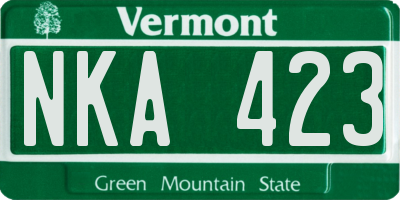 VT license plate NKA423