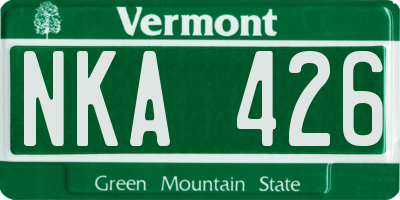 VT license plate NKA426