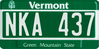 VT license plate NKA437