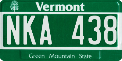 VT license plate NKA438