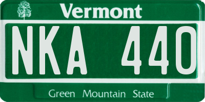 VT license plate NKA440
