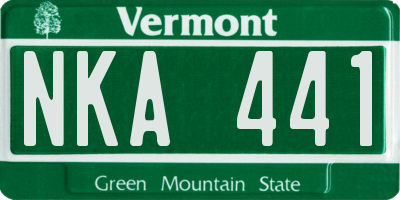 VT license plate NKA441