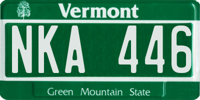 VT license plate NKA446