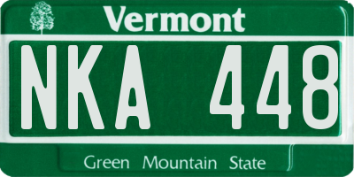 VT license plate NKA448