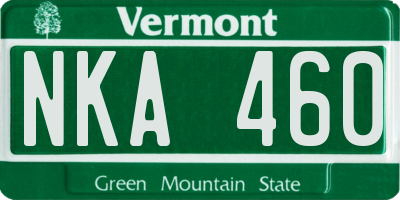 VT license plate NKA460