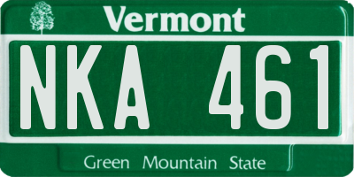 VT license plate NKA461