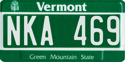 VT license plate NKA469