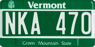 VT license plate NKA470