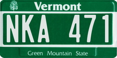 VT license plate NKA471
