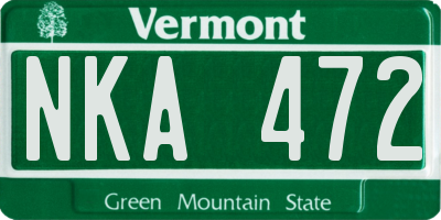 VT license plate NKA472