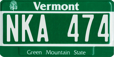 VT license plate NKA474