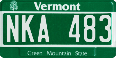 VT license plate NKA483