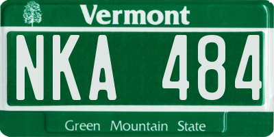 VT license plate NKA484