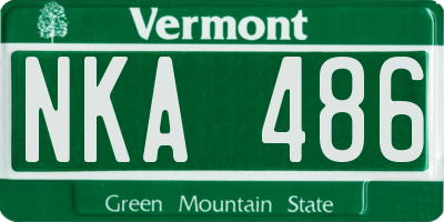 VT license plate NKA486