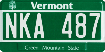 VT license plate NKA487