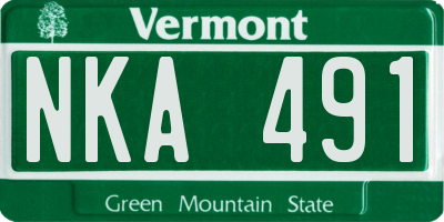 VT license plate NKA491