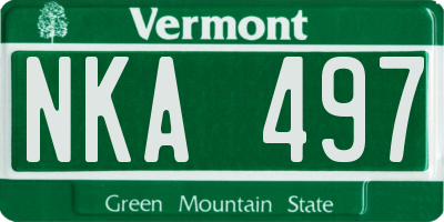 VT license plate NKA497