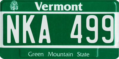 VT license plate NKA499
