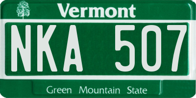 VT license plate NKA507