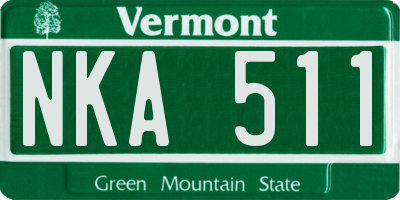 VT license plate NKA511