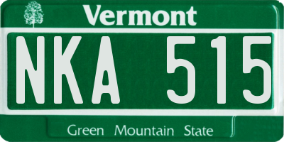 VT license plate NKA515