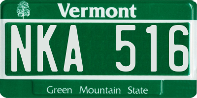 VT license plate NKA516