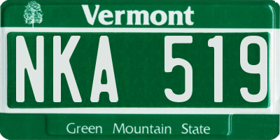 VT license plate NKA519