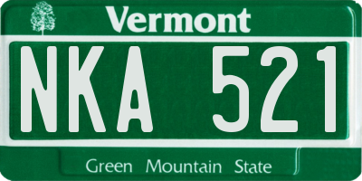 VT license plate NKA521