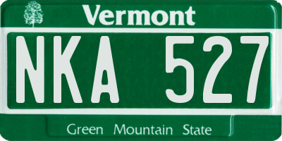 VT license plate NKA527