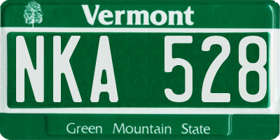 VT license plate NKA528