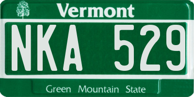 VT license plate NKA529