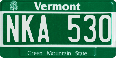 VT license plate NKA530