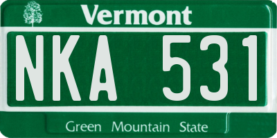 VT license plate NKA531