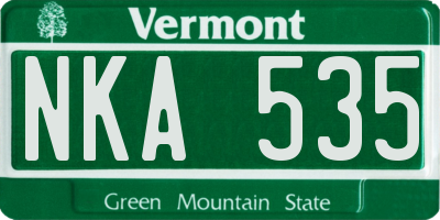 VT license plate NKA535