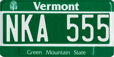 VT license plate NKA555