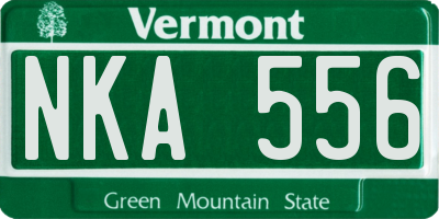 VT license plate NKA556