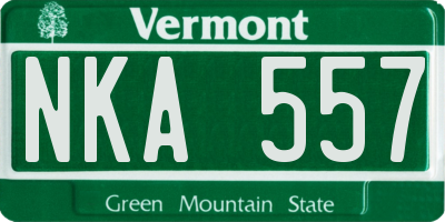 VT license plate NKA557