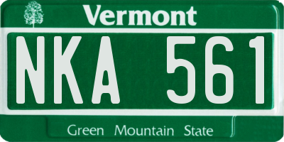VT license plate NKA561