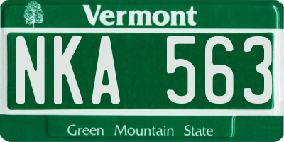 VT license plate NKA563