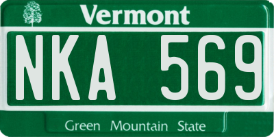 VT license plate NKA569