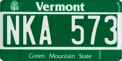VT license plate NKA573