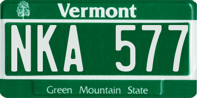 VT license plate NKA577