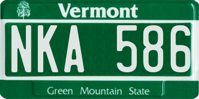 VT license plate NKA586
